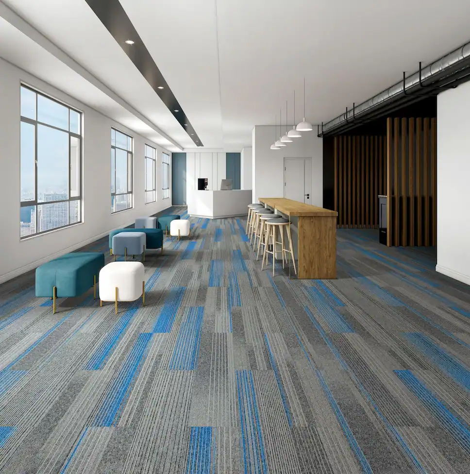 Carpete modular alto trafego em escritorio Carmel amba floors