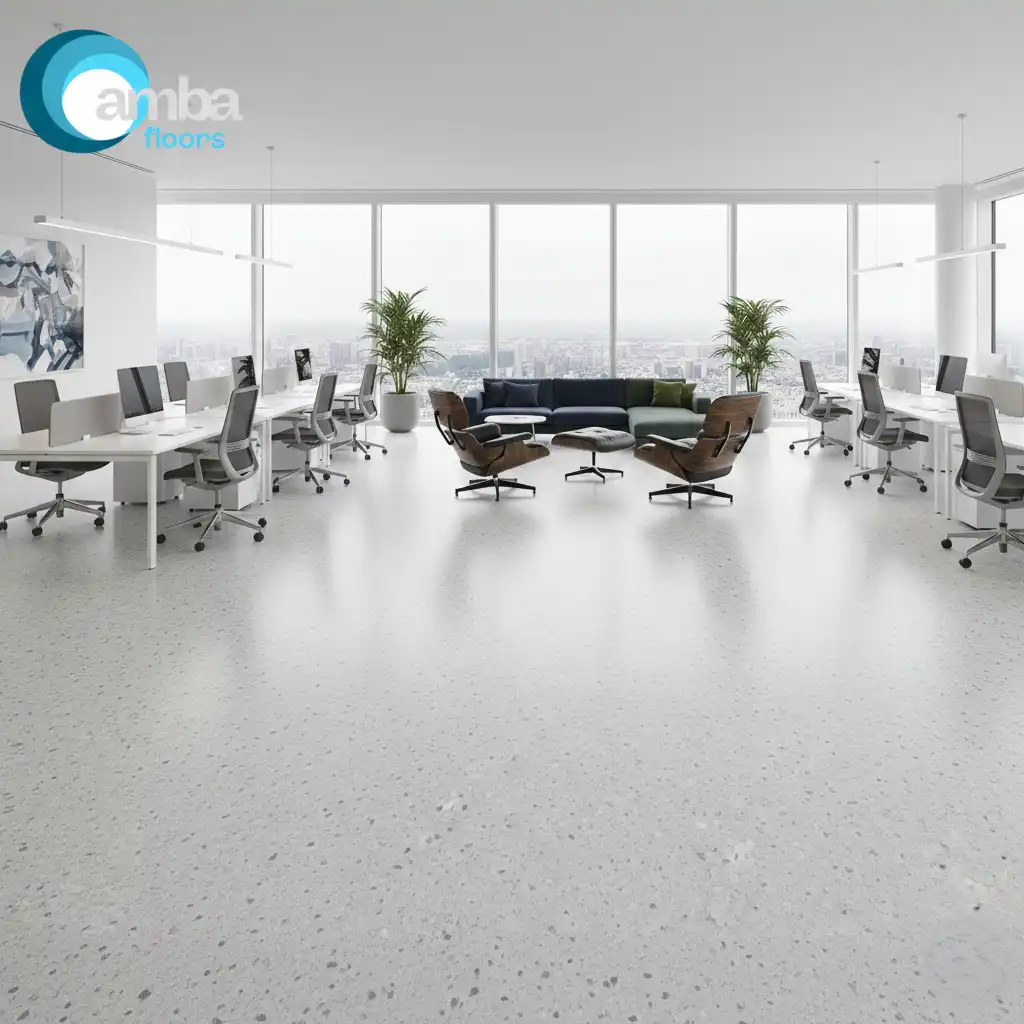 piso LVT instalado em escritorio de alto trafego