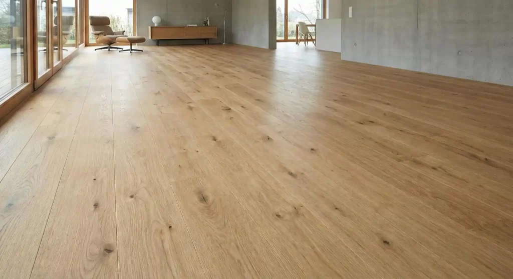 instalação de piso vinilico madeira clara autunno cor pomeriggio amba floors